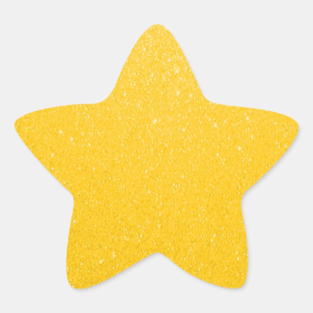 Soft Golden Yellow Faux Glitter Star Sticker (Front)