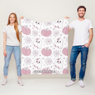 Soft Goth Pastel Halloween Pattern Fleece Blanket