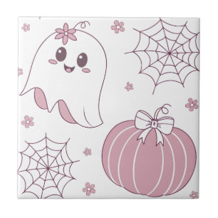 Soft Goth Pastel Halloween Pattern Tile