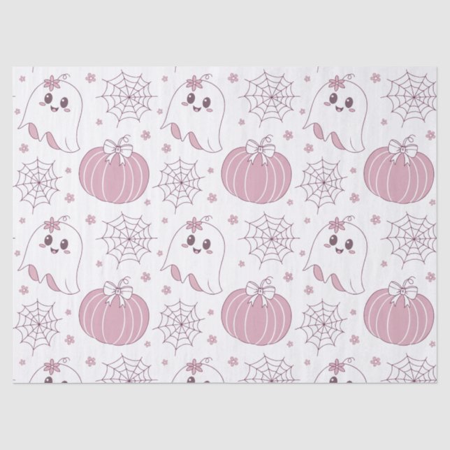 Soft Goth Pastel Halloween Pattern Tissue Paper (Front)