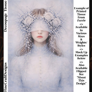 Soft Gothic Romance Winter Portrait FH9L Decoupage Tissue Paper