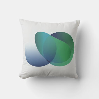 Soft Gradient Circles in Blue and Green Throw Pillow