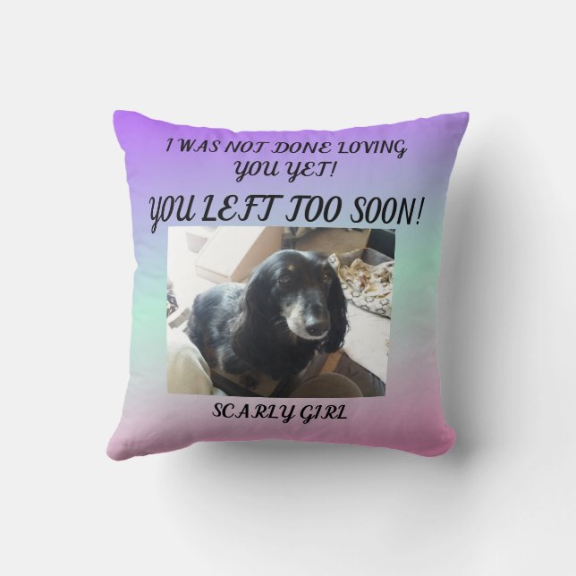 Soft Gradient Tribute With Photo & Loving Message Throw Pillow (Back)