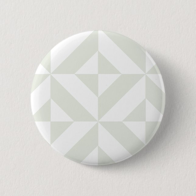Soft Gray Geometric Art Deco 2 Inch Round Button (Front)