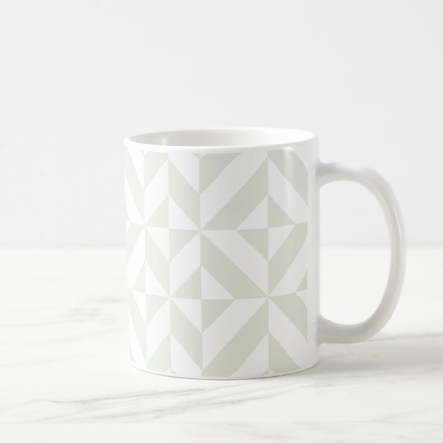 Soft Gray Geometric Art Deco Coffee Mug (Right)