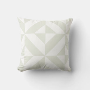Soft Gray Geometric Art Deco Throw Pillow