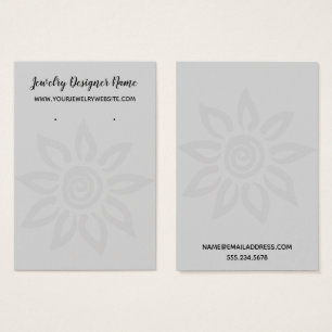 Soft Gray Graphic Flower 7 Earring Holder Display