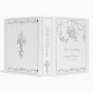 Soft Gray Toile de Jouy Wedding Planner Binder