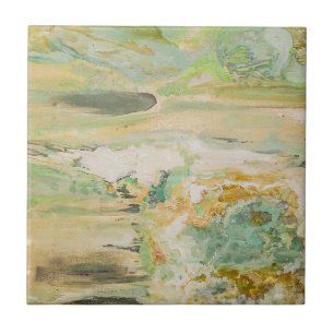 Soft Green Abstract Fine Art  Tile