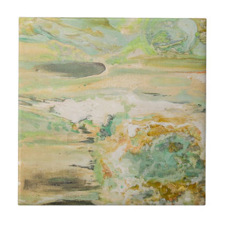 Soft Green Abstract Fine Art Tile