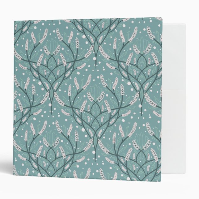 Soft Green Botanical Vine Pattern Binder (Front/Inside)