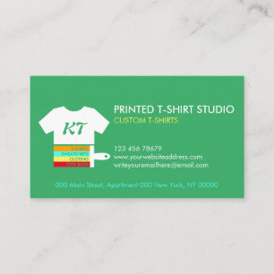 Soft Green Custom TShirts Clothing Business Card