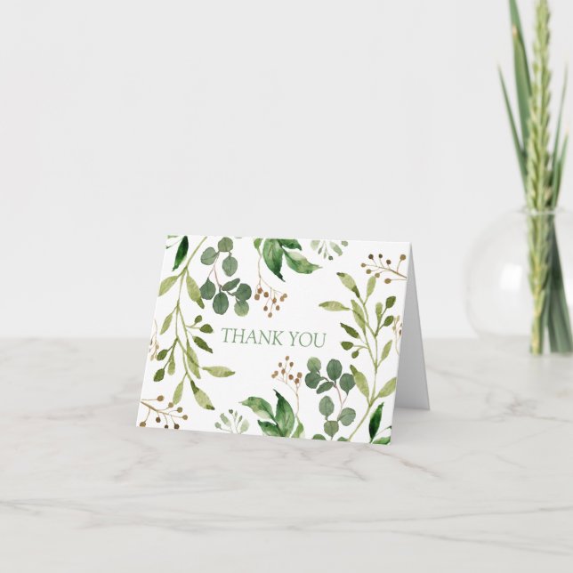 Soft Green Eucalyptus Leaf Frame Thank You (Front)