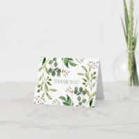 Soft Green Eucalyptus Leaf Frame Thank You