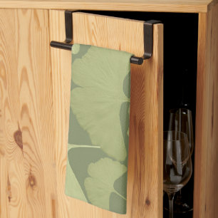 Soft Green Ginkgo Botanical Dream 1 Kitchen Towel