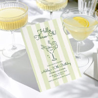 Soft Green Hand Drawn Cocktail Glass 30th Birthday