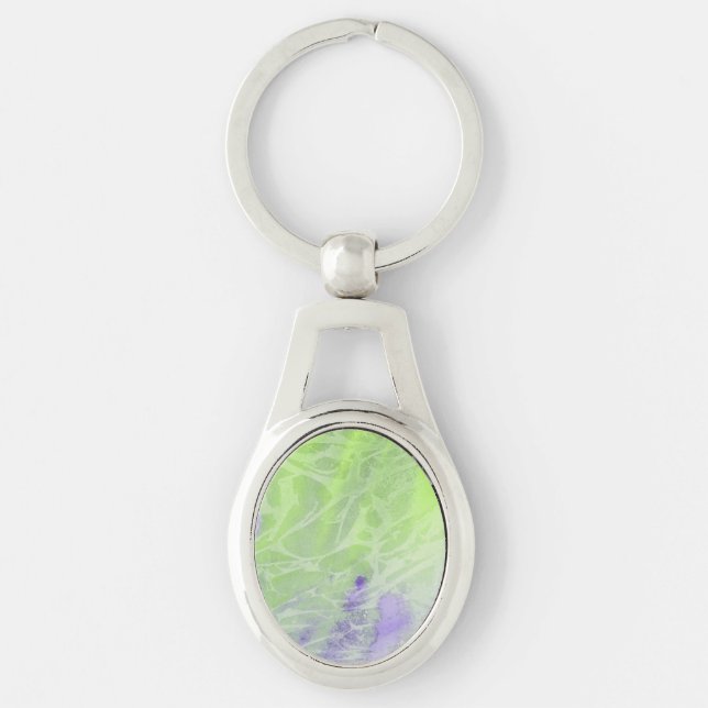 Soft Green & Lavender Harmony Keychain (Front)