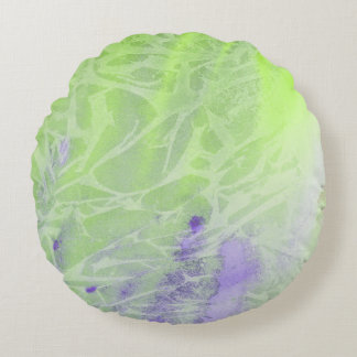 Soft Green & Lavender Harmony Round Pillow