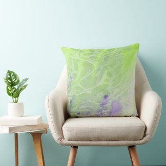 Soft Green & Lavender Harmony Throw Pillow