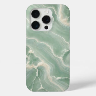 Soft Green Marble with White Veins  iPhone 15 Pro Case