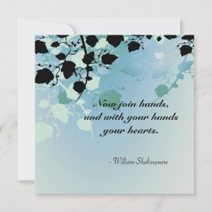 Soft Green Pastel Tree Leaves Wedding Invitation