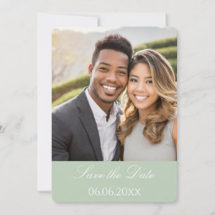 Soft Green Photo Save the date Card