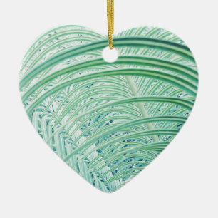 Soft Green Plant Palm Leaf Ceramic Ornament