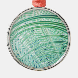 Soft Green Plant Palm Leaf Metal Ornament