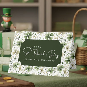 Soft Green Shamrocks Happy St. Patrick's Day Card