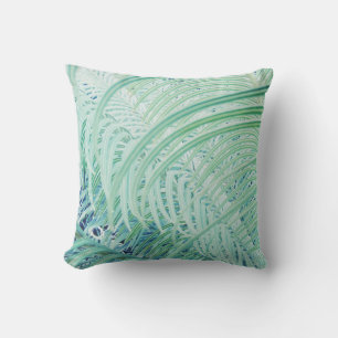 Soft Green Stylish Plant Print Throw Pillow