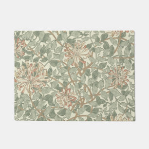 Soft Green Vintage William Morris Honeysuckle Doormat