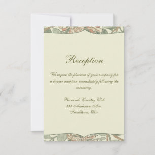 Soft Green Vintage William Morris Honeysuckle Invitation