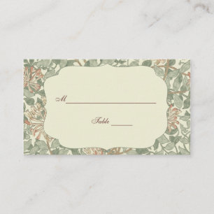 Soft Green Vintage William Morris Honeysuckle Place Card