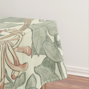Soft Green Vintage William Morris Honeysuckle Tablecloth