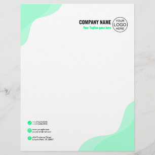 Soft green waves elegant letterhead