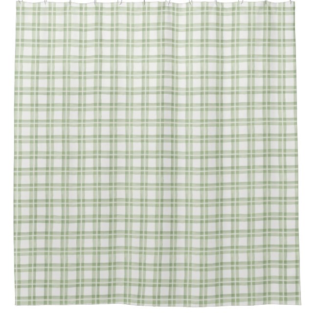 Soft Green White English Country Check Plaid (Front)