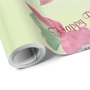 Soft Green With Burgundy Wrapping Paper