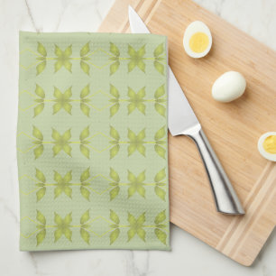Soft green with lime kitchen towel