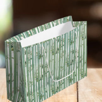 Soft Green with white flowers Gift Bag