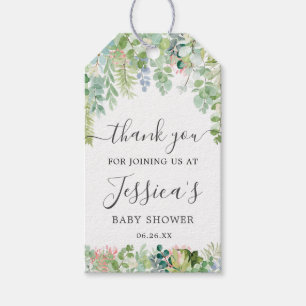 Soft Greenery Baby Shower Favour Tag