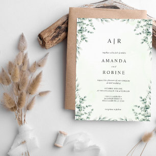 Soft Greenery Eucalyptus Wedding Invitation