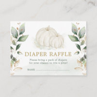 Soft Greenery Pumpkin Baby Shower Diaper Raffle