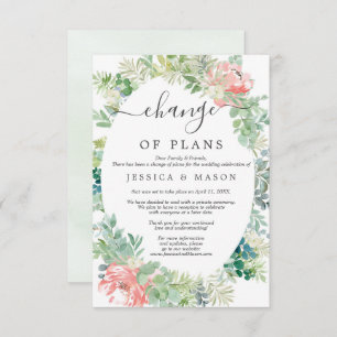 Soft Greenery Wedding Postponed Announcement