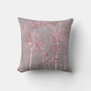Soft Grey and Pink Throw Pillow