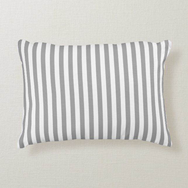 Soft Grey And White Stripes Pattern 2 Decorative Pillow (Front)