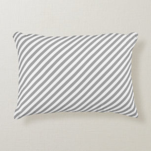Soft Grey And White Stripes Pattern Decorative Pillow