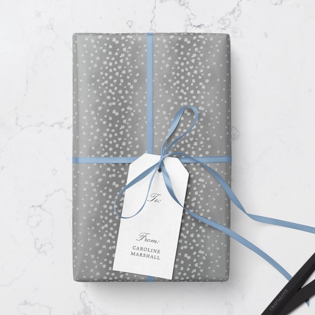Soft Grey Baby Deer Fawn Spots Wrapping Paper (animal print baby deer fawn spot patterned gift wrapping paper in cool gray)