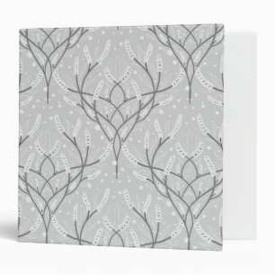 Soft Grey Botanical Vine Pattern Binder