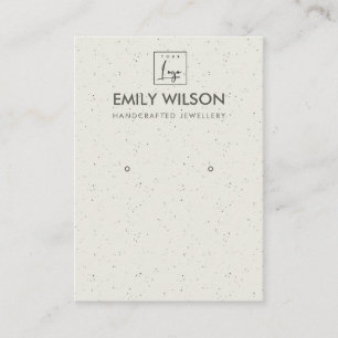 SOFT GREY CERAMIC TEXTURE EARRING DISPLAY LOGO BUSINESS CARD