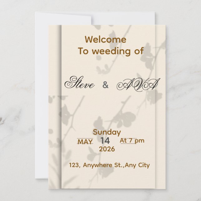 Soft Grey Elegant Wedding Invitation | Romantic &  (Front)